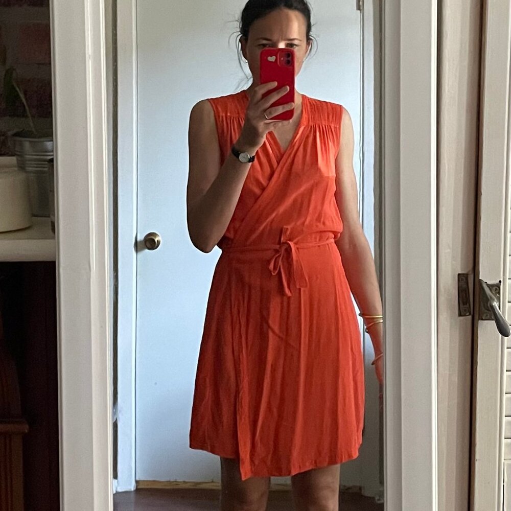 Coral Wrap Dress